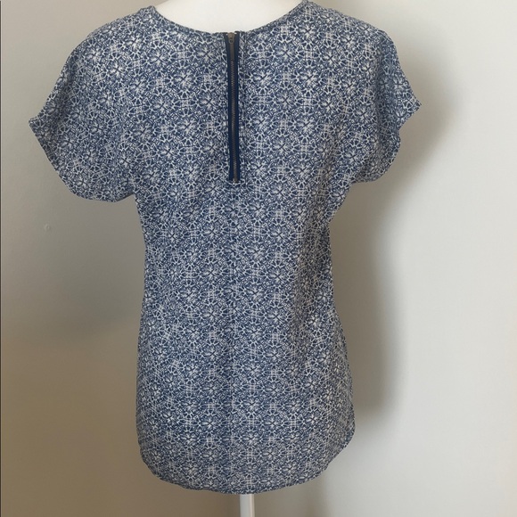 Japna Blue Patterned Short Sleeve Blouse - Picture 3 of 3
